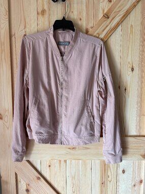 Bagatelle Blush Pink Bomber Jacket Size M Lightweight Zip Up Casual Chic